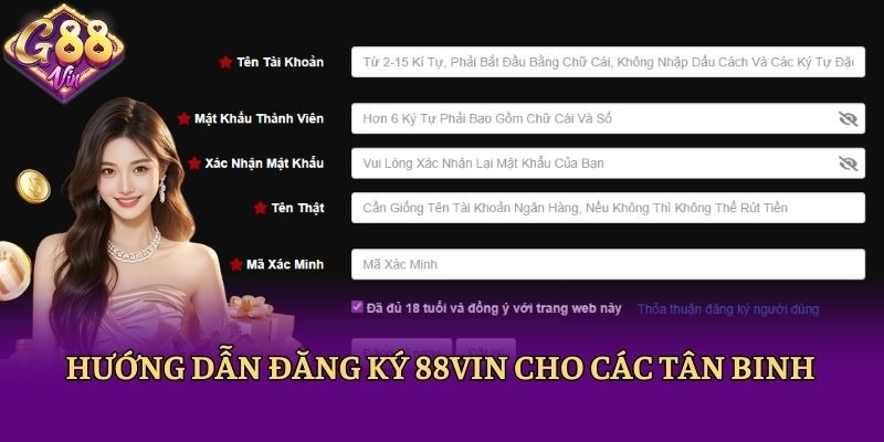 Hướng dẫn đăng ký 88vin cho các tân binh