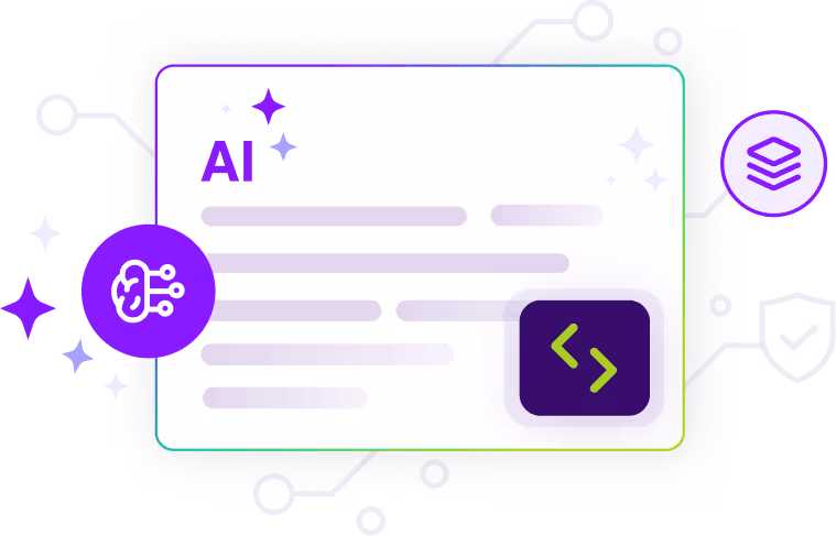 Animated writing of prompts into an AI input field.