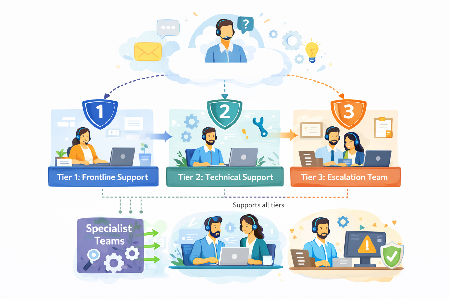 Internal support workflow