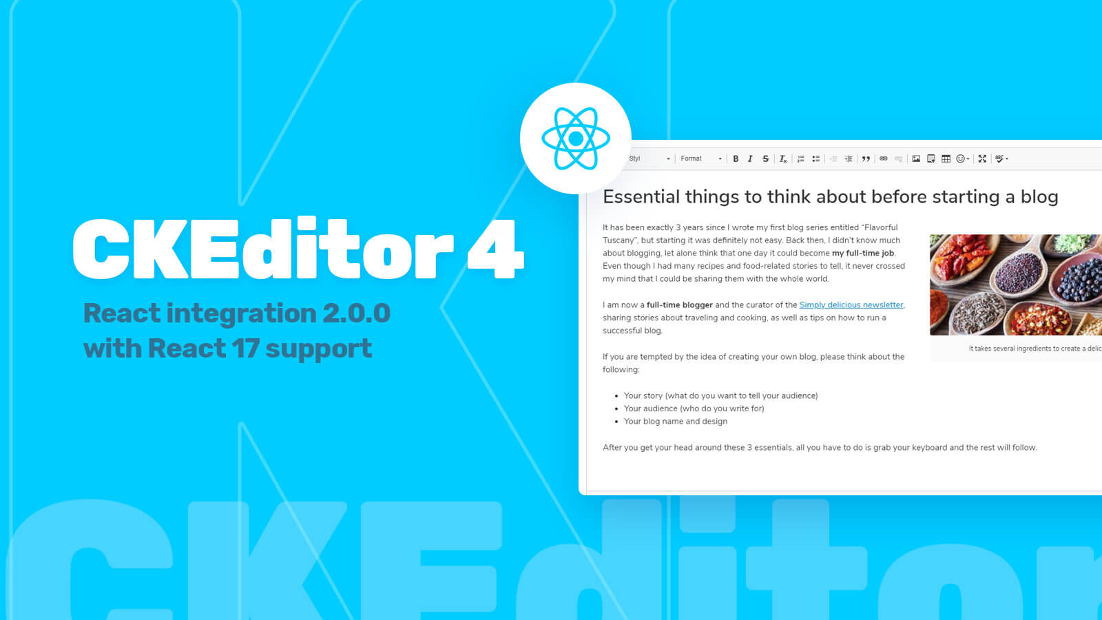 WYSIWYG editor with React 17 support - CKEditor 4