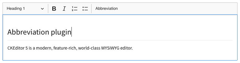 The newly created abbreviation plugin in action.