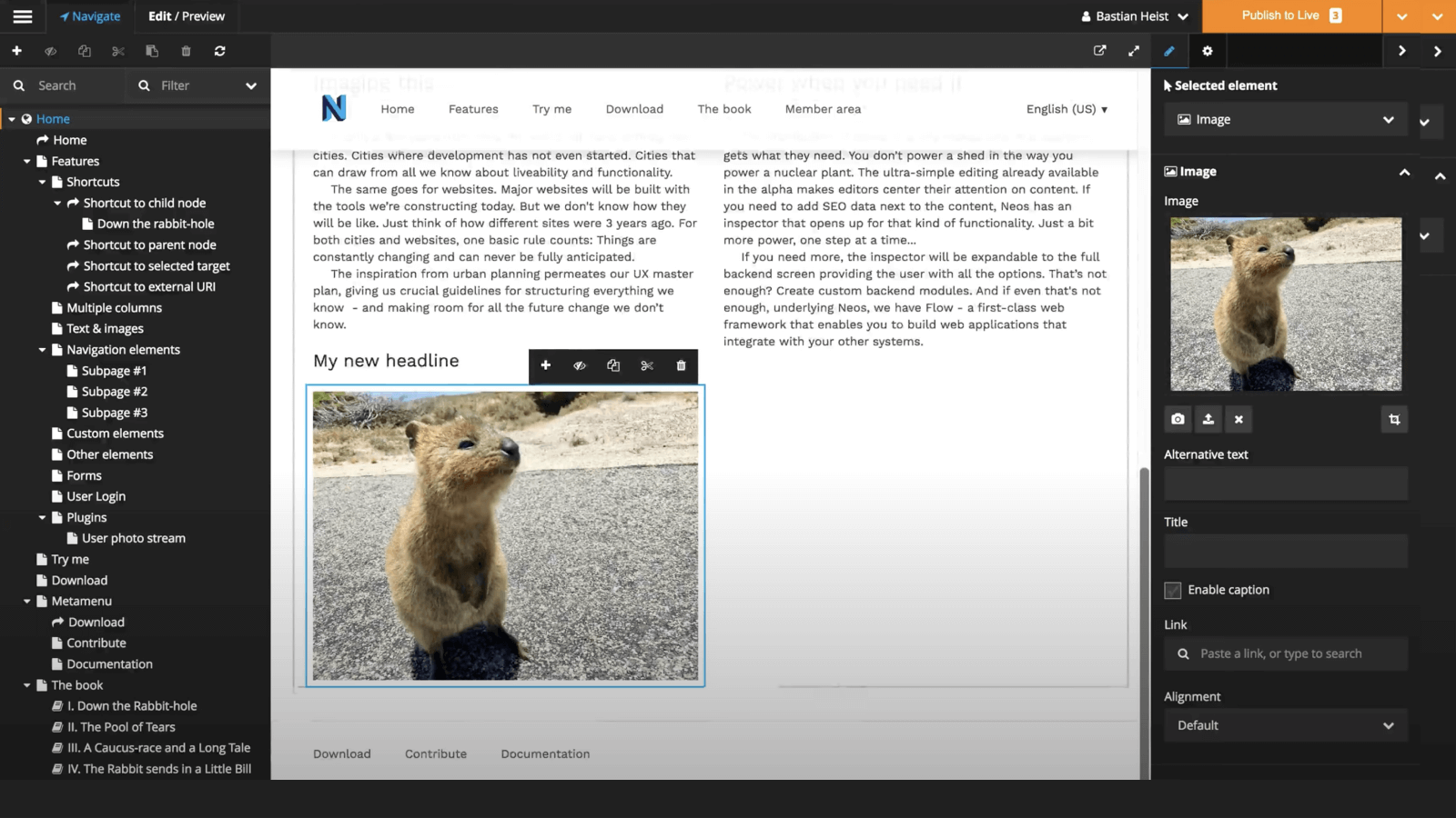CKEditor 5 provides Neos’ platform with a rich-text editing framework to create custom experiences.
