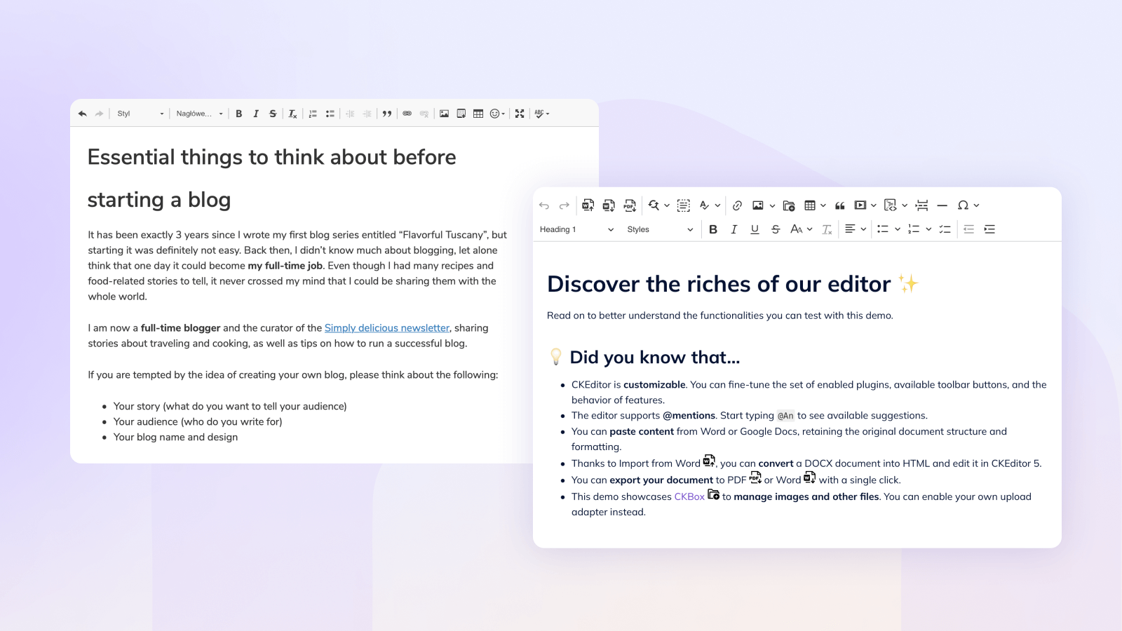 The new look CKEditor 5 theme