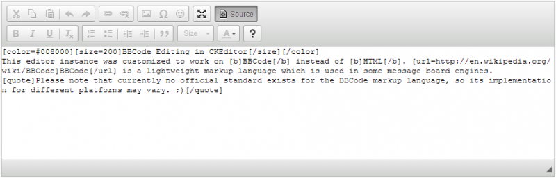 BBCode Output Format | CKEditor.com