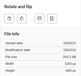 Rotate, flip, and file info.