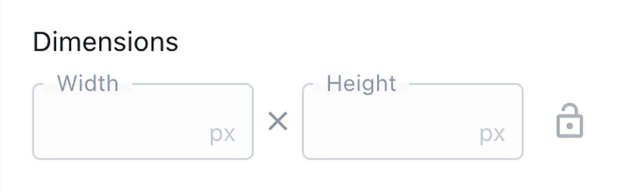 Dimensions input.