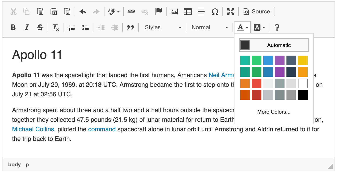 Text And Background Color Ckeditor 4 Documentation
