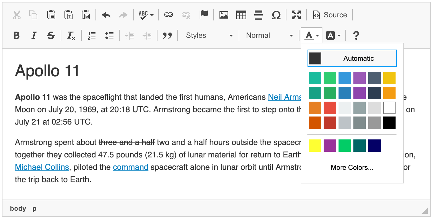 Text and Background Color - CKEditor 4 Documentation