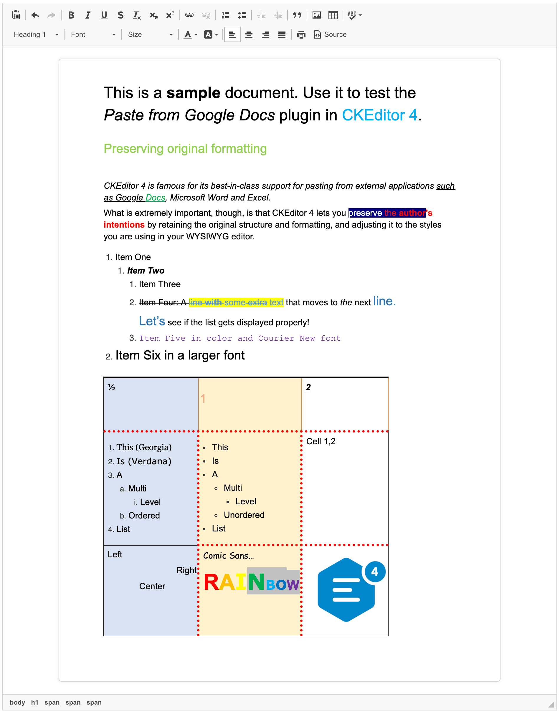 Paste From Google Docs Ckeditor 4 Documentation