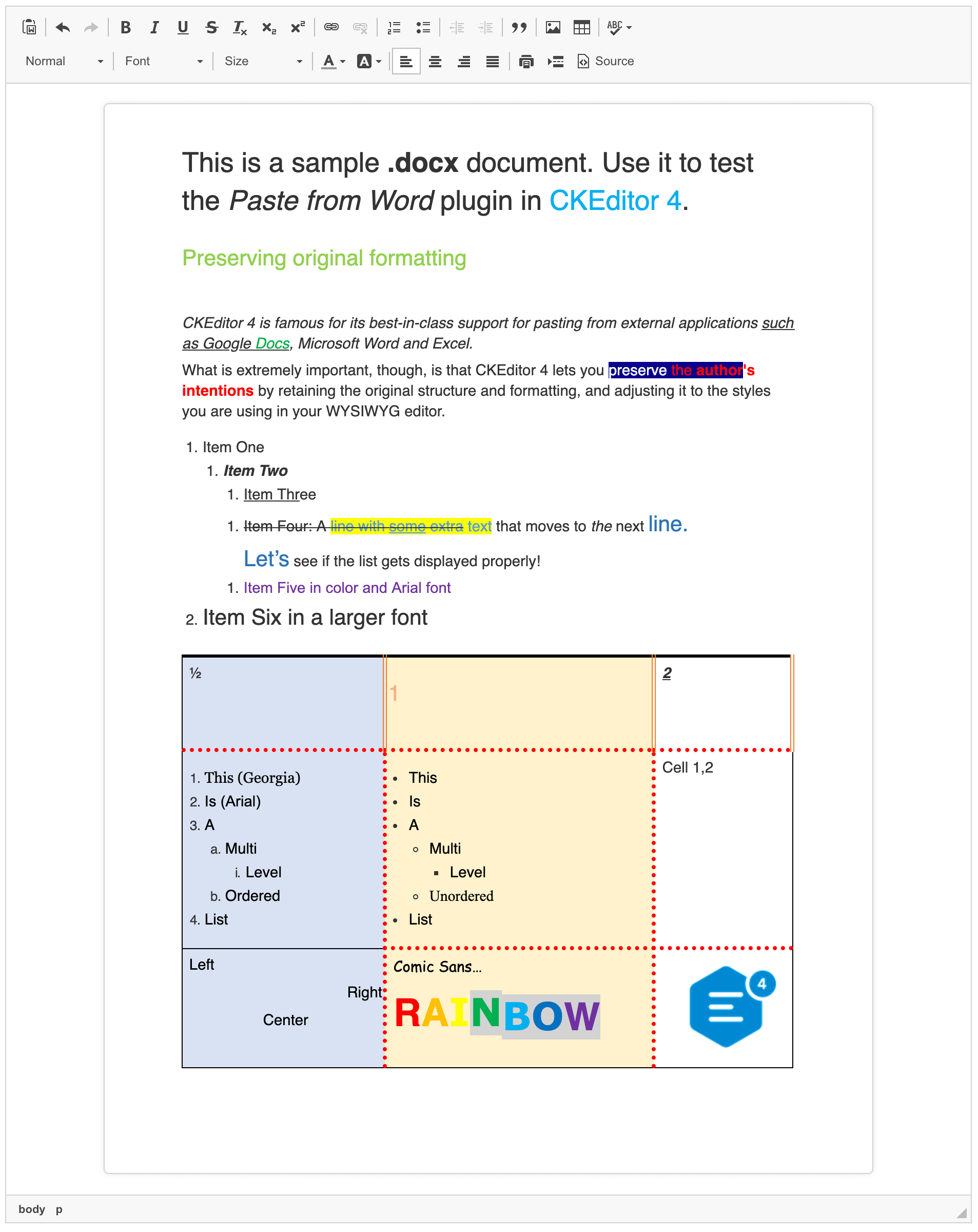 ckeditor 4 document editor