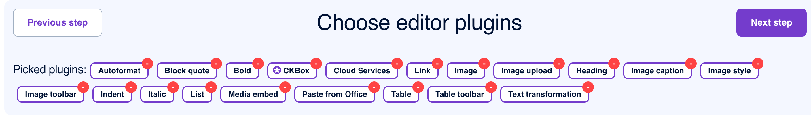 Predefined plugins. Feel free to remove unneeded ones.