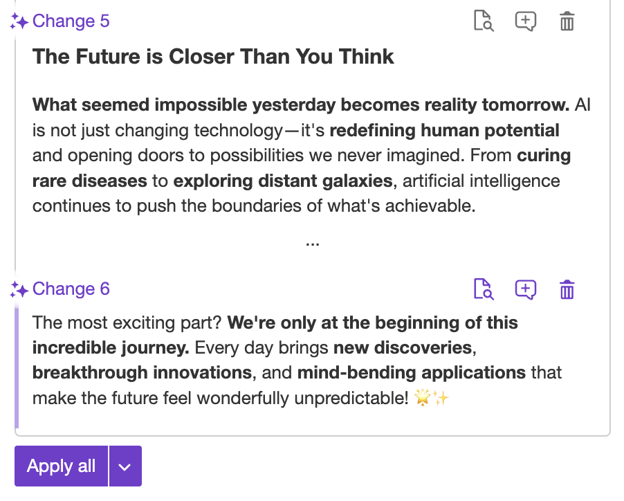CKEditor AI Chat changes.