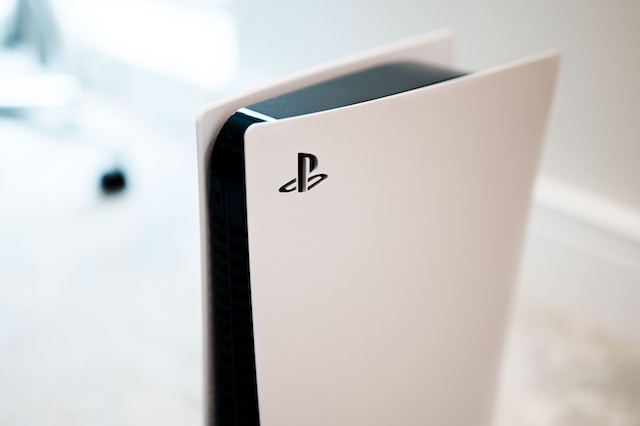 PlayStation 5 with a blurred background