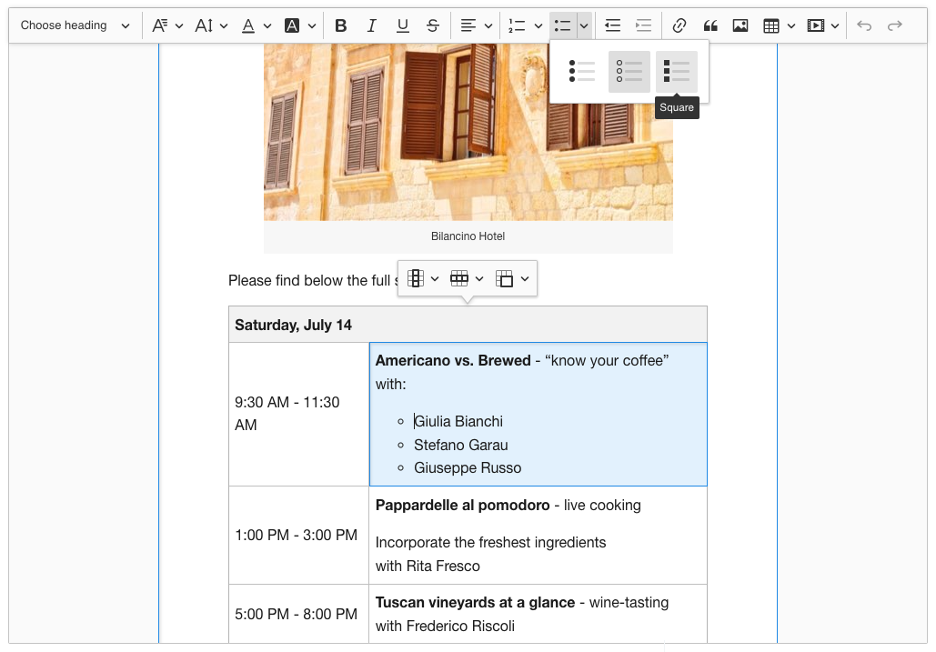 Screenshot of the user interface of the document editor.