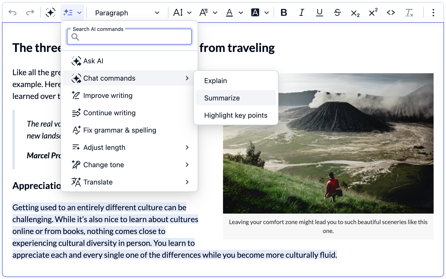 CKEditor AI Quick Actions in CKEditor 5.
