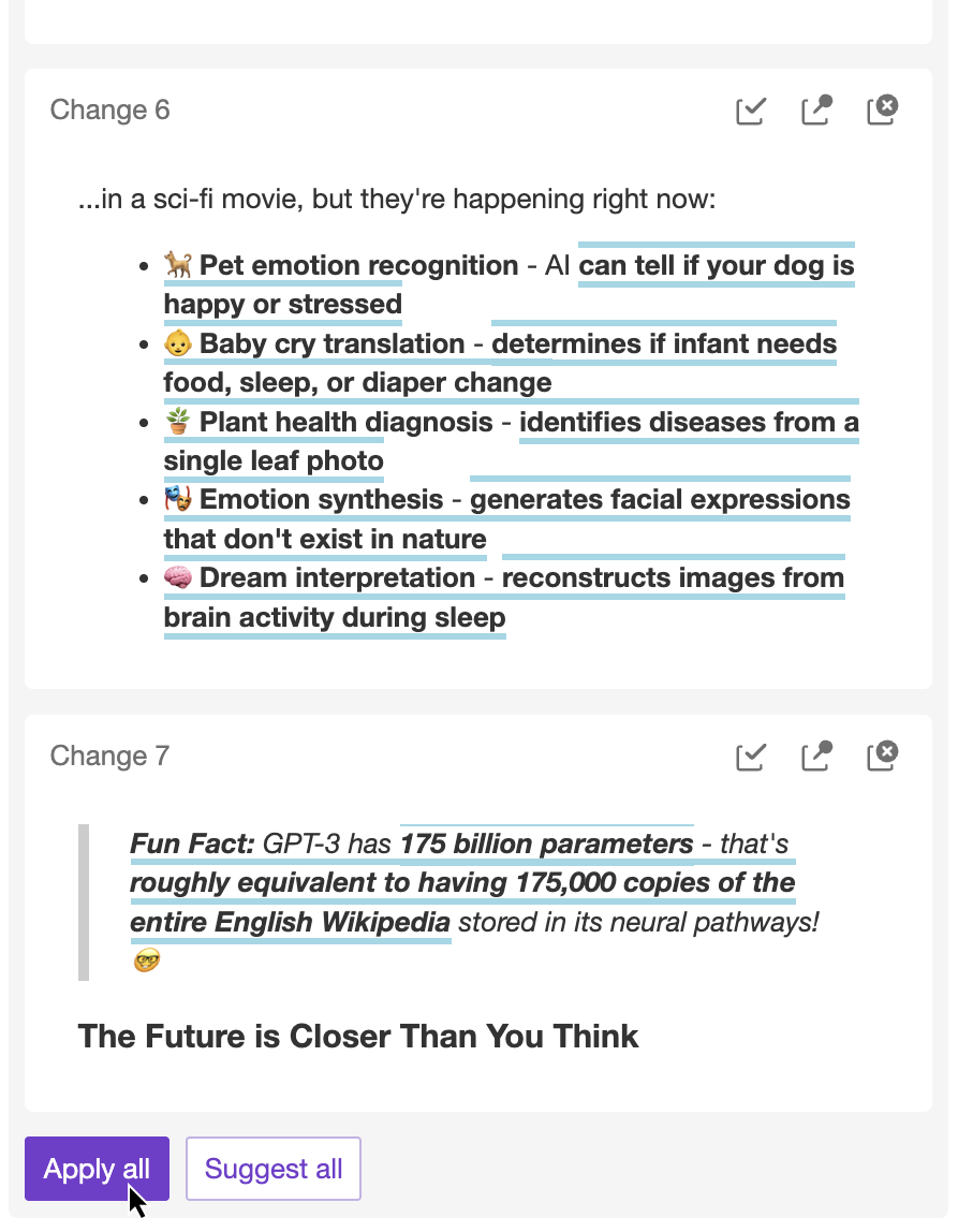 CKEditor AI Chat changes.