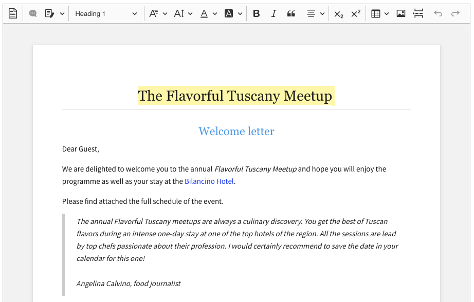 Export to Word feature in the CKEditor 5 WYSIWYG editor toolbar.