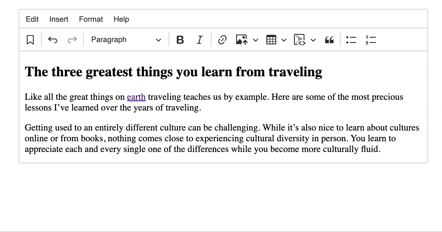 The animation showing the focus navigation across the inline editor UI.