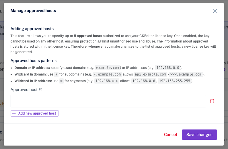 Adding approved hosts.