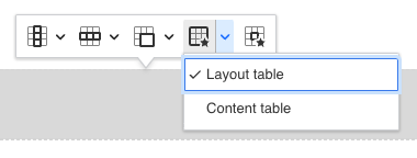 Table toggling dropdown.