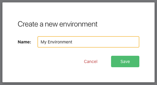 Environment name prompt.